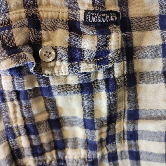 Flag and Anthem flannel button down top - Picture 3 of 7
